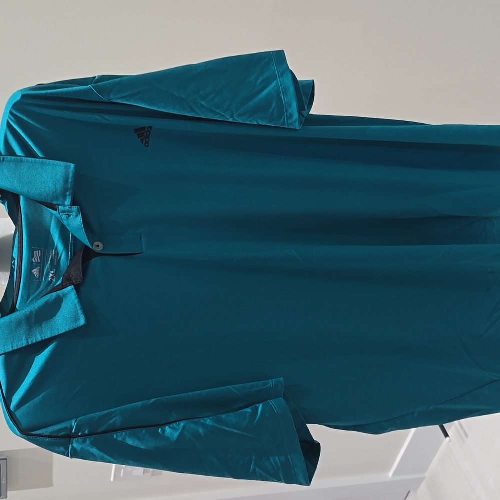 Adidas Teal and Black Polo Shirt
